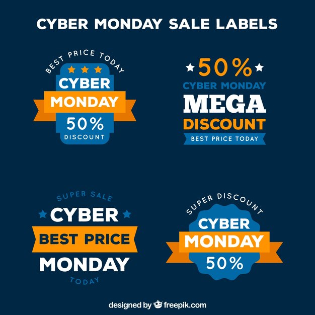 Cyber monday discount stickers set