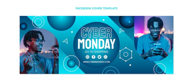 Vettore gratuito copertina facebook del cyber lunedì