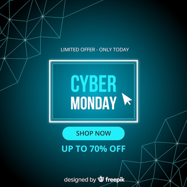 Cyber monday in flat design with gradient