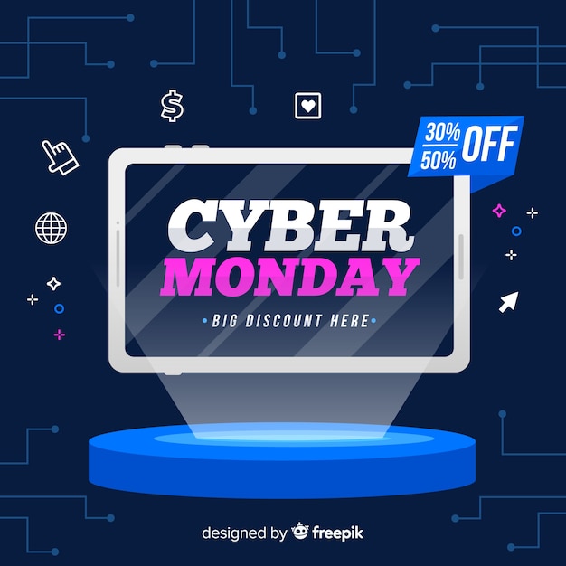 Cyber monday on flat design