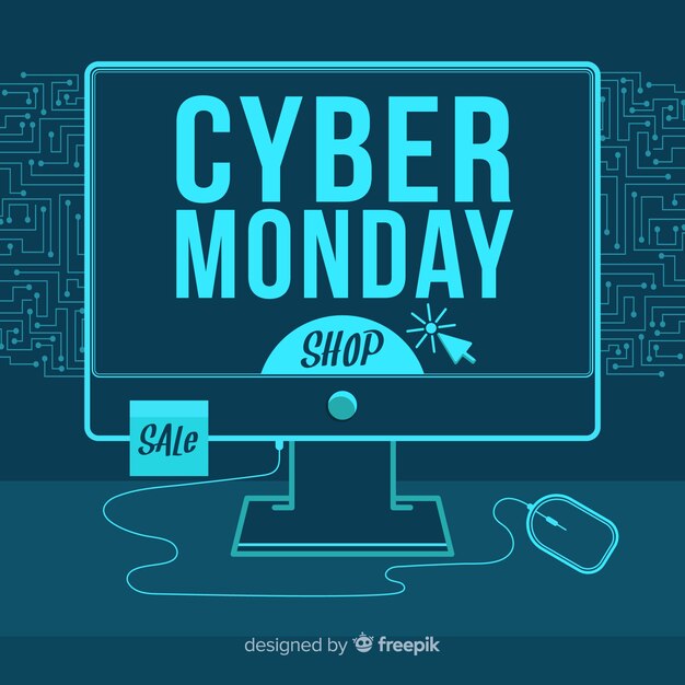 Cyber monday in flat design