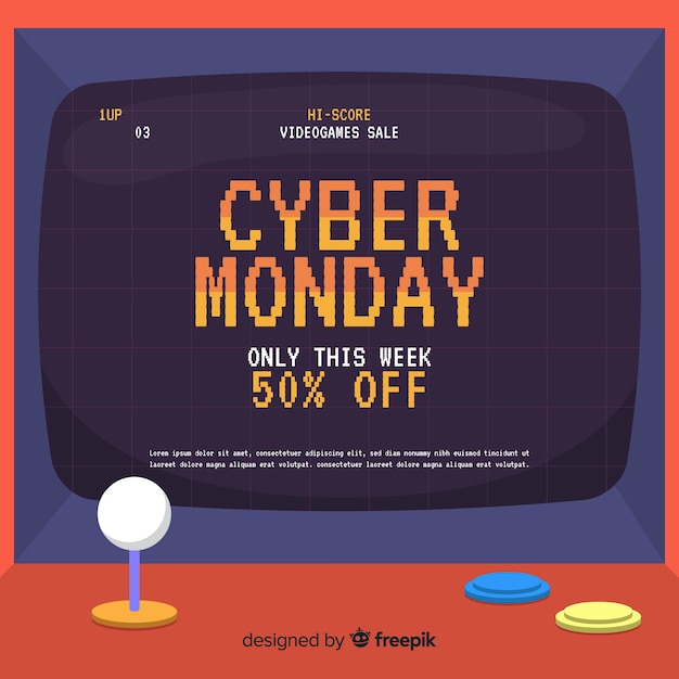 Free vector cyber monday in flat design