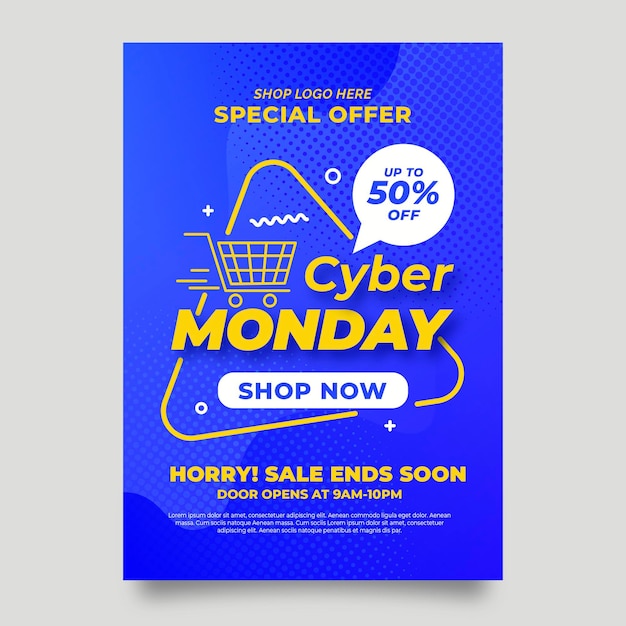 Free vector cyber monday flyer design