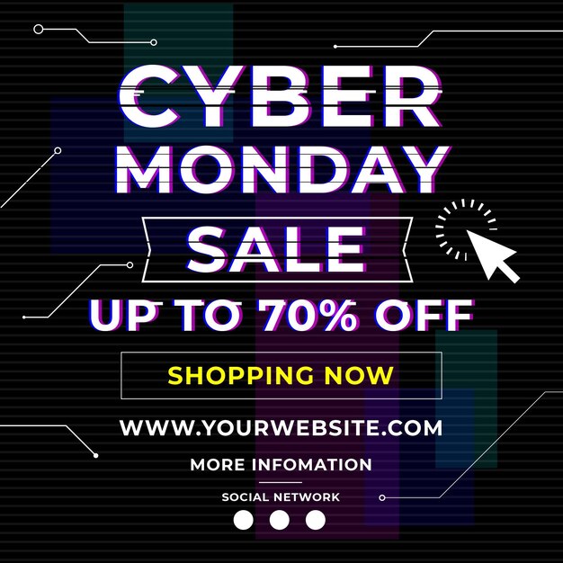 Cyber monday flyer square