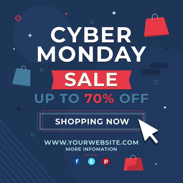 Cyber monday flyer square