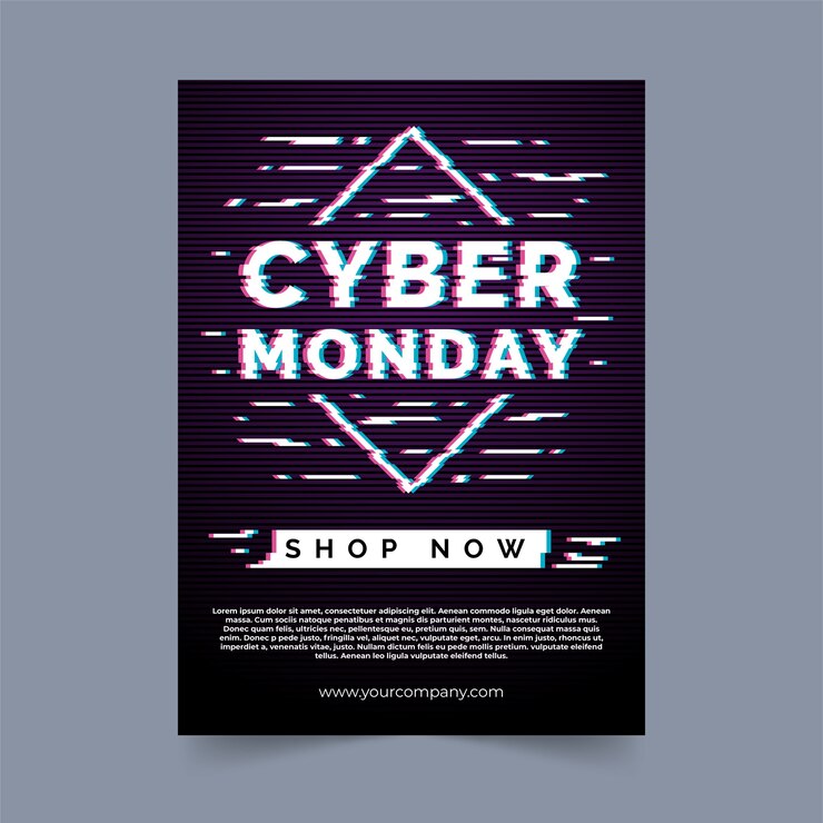 Free Vector cyber monday flyer template in flat design