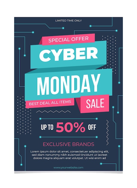 Free vector cyber monday flyer