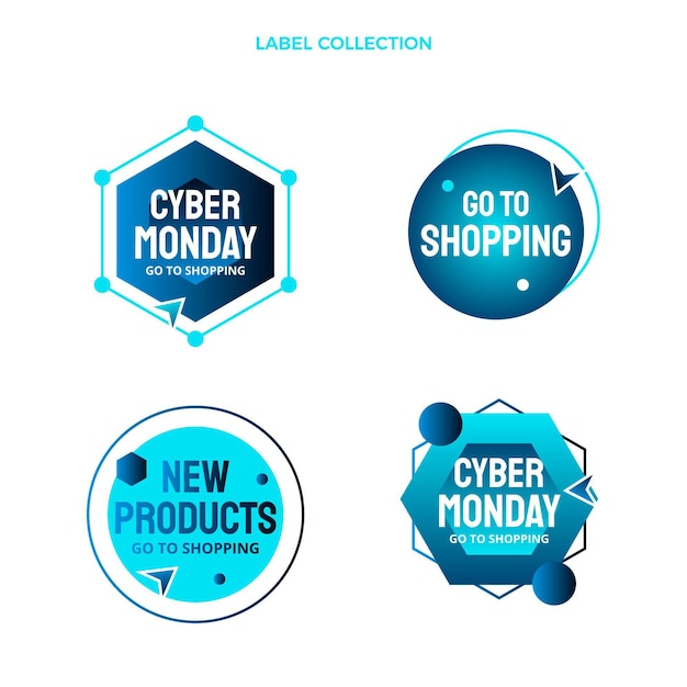 Vettore gratuito collezione di etichette cyber monday