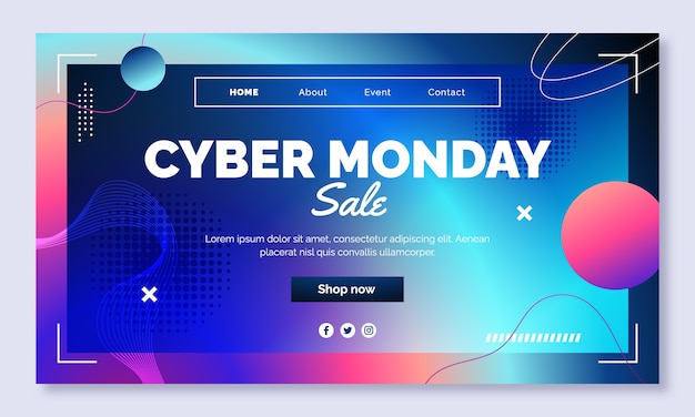 Cyber monday landing page template