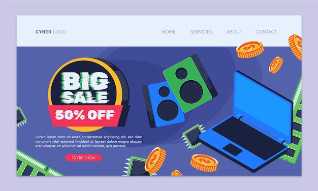 Cyber monday landing page template