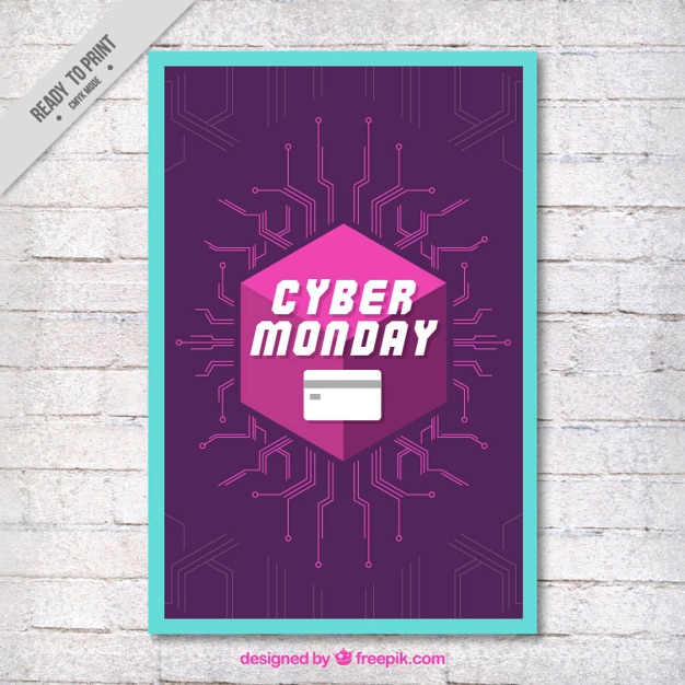 Cyber monday modern brochure with lines 