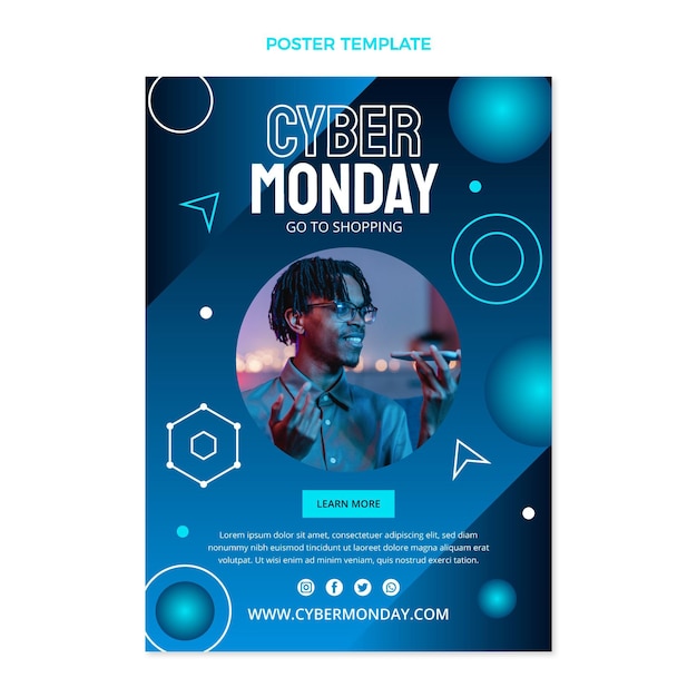 Free vector cyber monday poster template