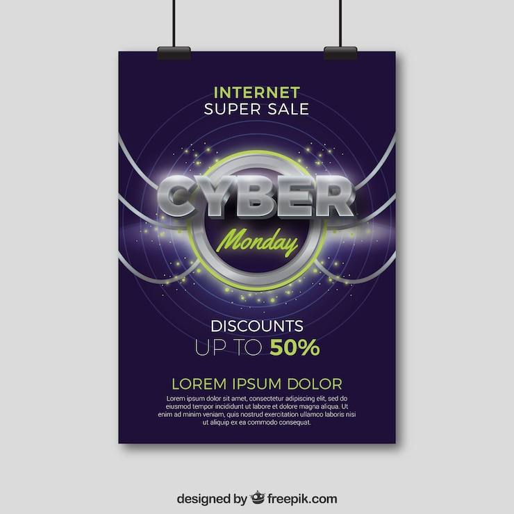 Free Vector cyber monday poster