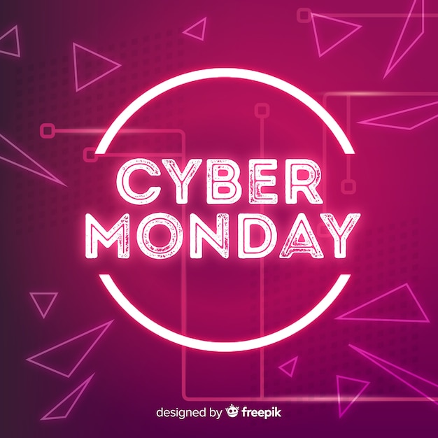 Cyber monday sale background neon style