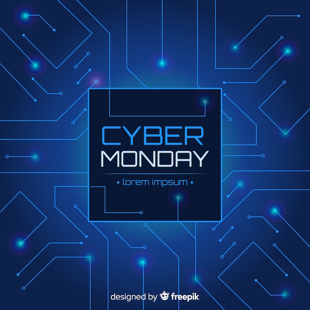 Cyber monday sale background neon style
