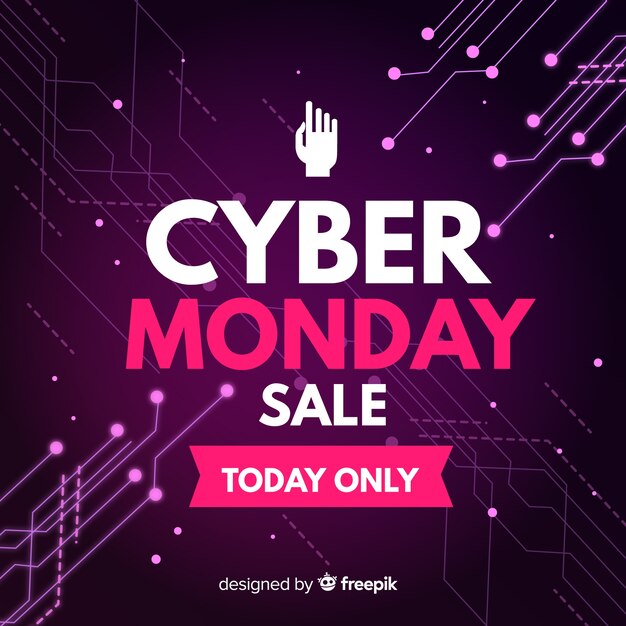 Cyber monday sale background neon style