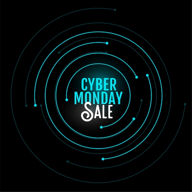Banner di vendita di cyber lunedì in stile circolare design