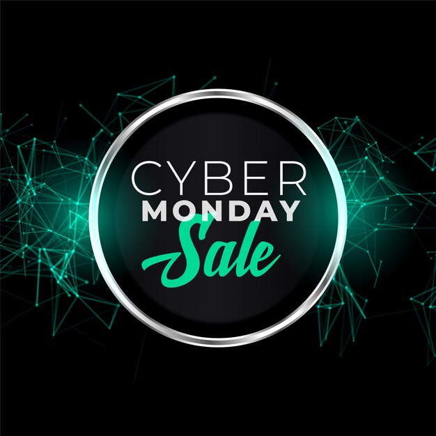 Cyber monday sale banner in futuristic style