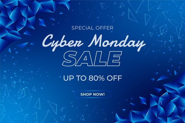 Free vector cyber monday sale banner with discount