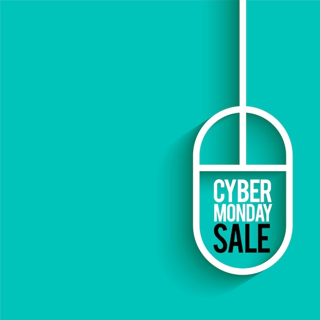 Vettore gratuito mouse di vendita di cyber lunedì su sfondo blu