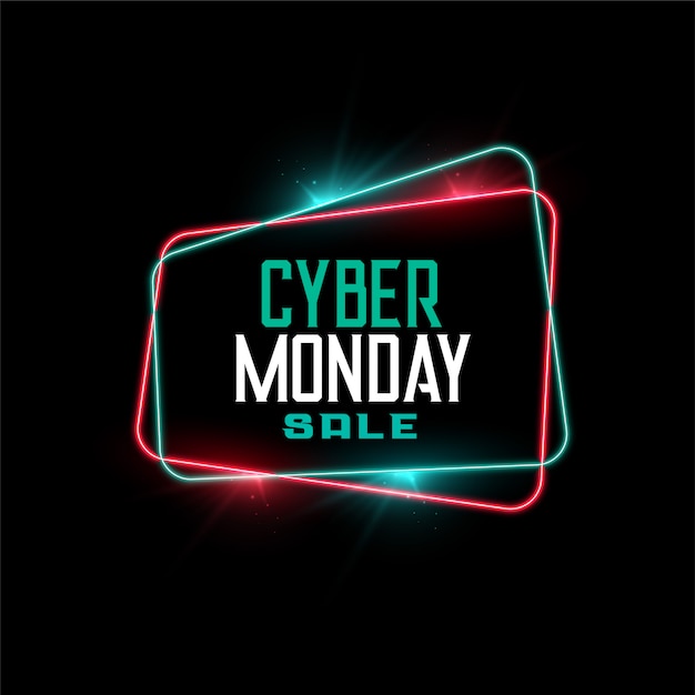 Vendita di cyber lunedì in banner stile cornice neon