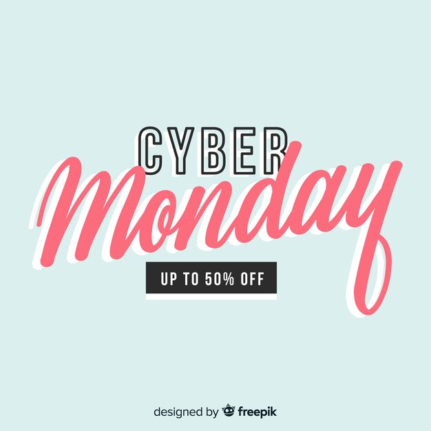 Cyber monday sales background with lettering