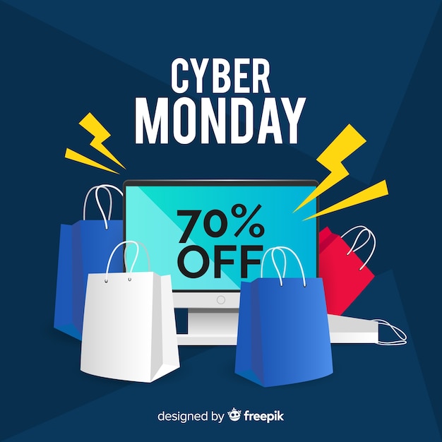 Free vector cyber monday sales background