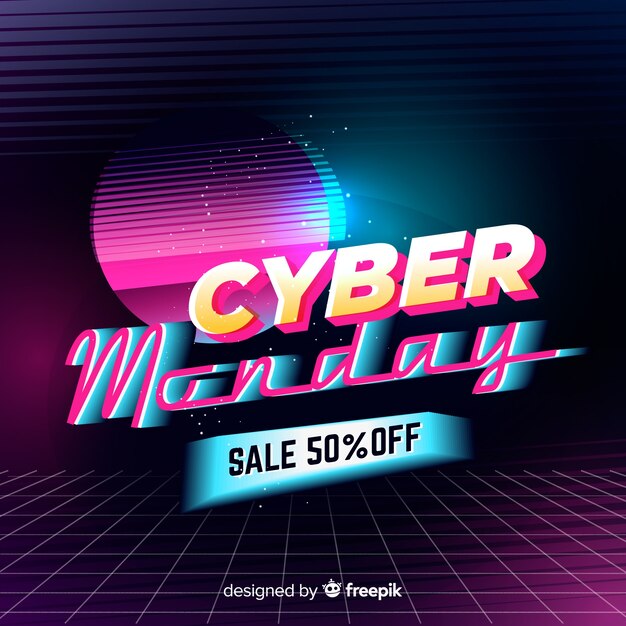 Cyber monday sales futuristic design