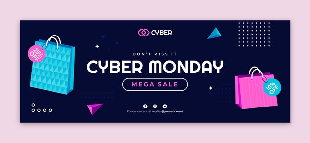 Cyber monday sales social media cover template