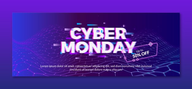 Cyber monday sales social media cover template