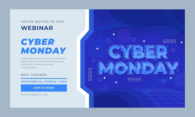 Vettore gratuito modello di webinar di vendita del cyber lunedì