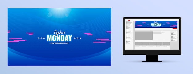 無料ベクター サイバーマンデーセール youtubeチャンネルアート