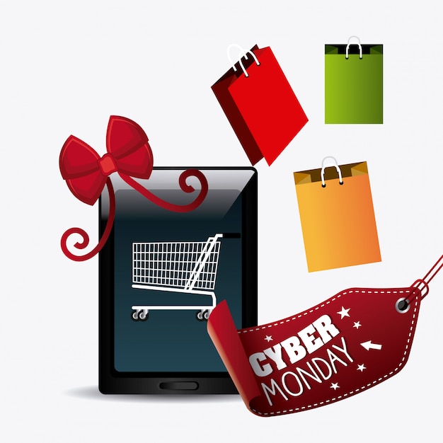 Free vector cyber monday shopping season