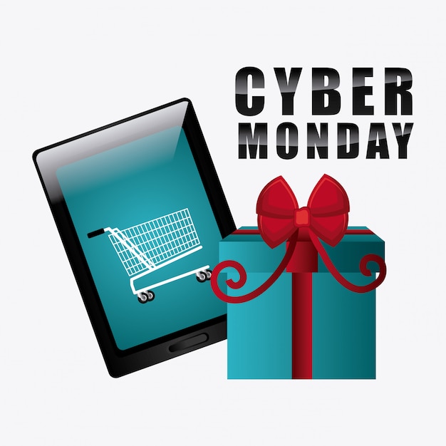 Vettore gratuito cyber monday stagione dello shopping