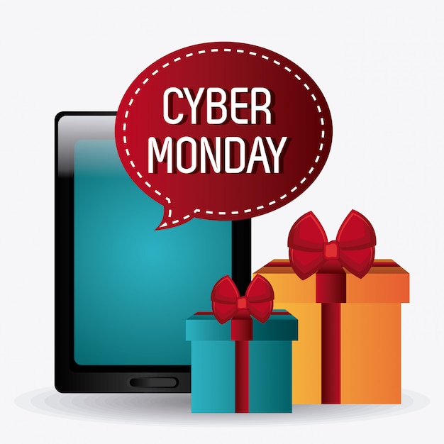 Vettore gratuito cyber monday stagione dello shopping