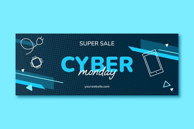 Cyber monday social media cover template