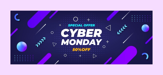 Cyber monday social media cover template