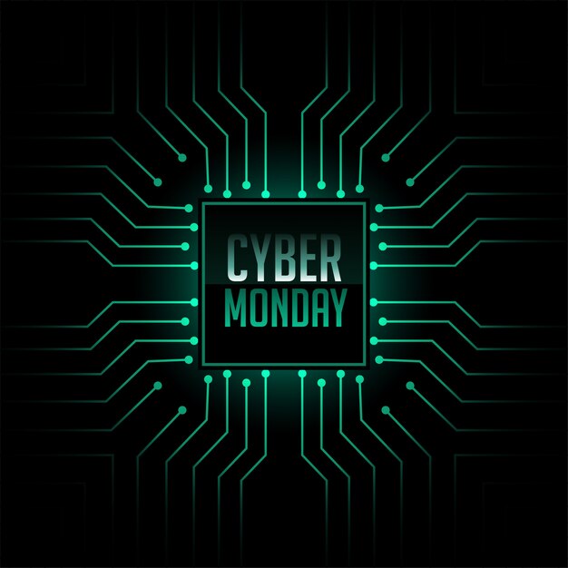 Cyber monday technology circuit style background