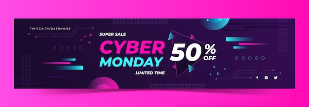 Cyber monday twitch banner template
