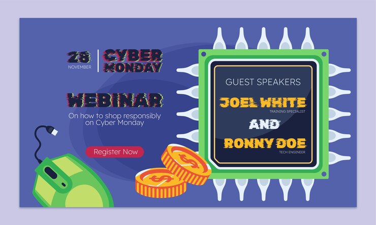 Free Vector cyber monday webinar template