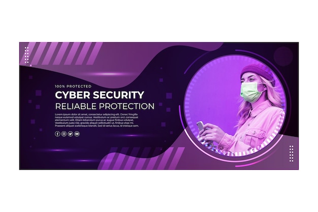 Free vector cyber security banner template