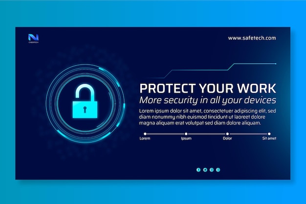 Cyber security banner template