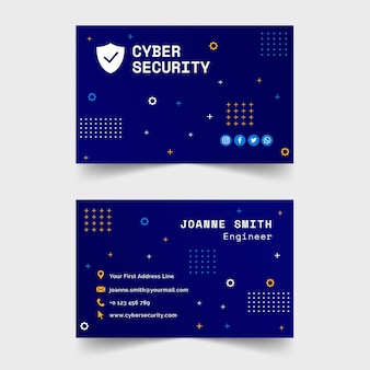 Cyber security business card template