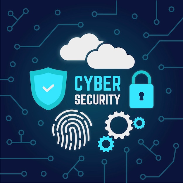 Free vector cyber security concept