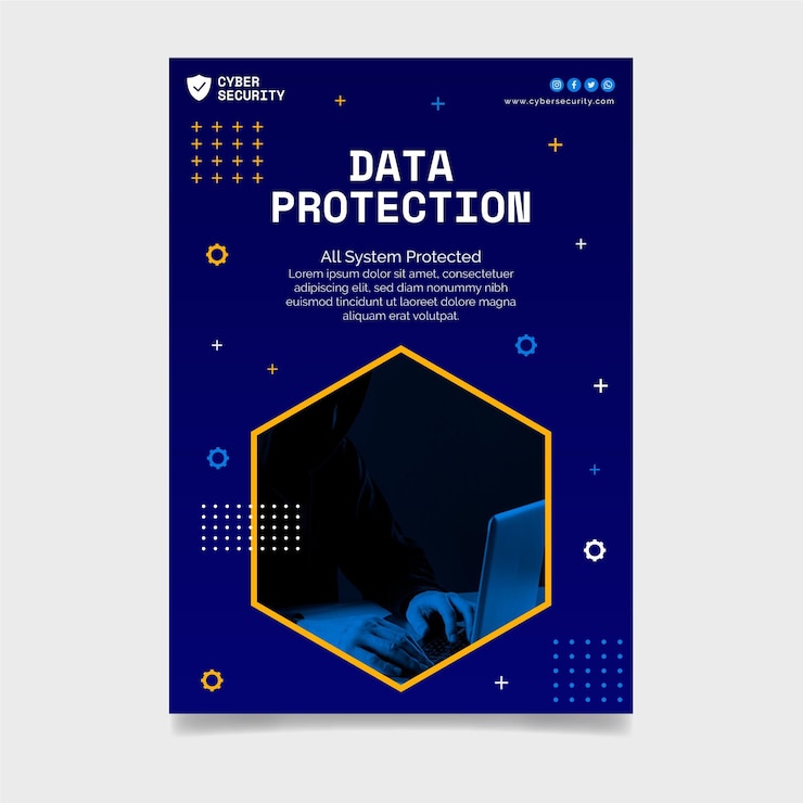 Free Vector cyber security flyer template