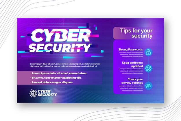 Cyber security horizontal banner template