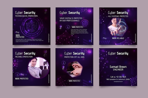 Cyber security instagram post template