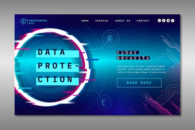 Cyber security landing page template
