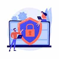 Free vector cyber security risk management abstract concept illustration