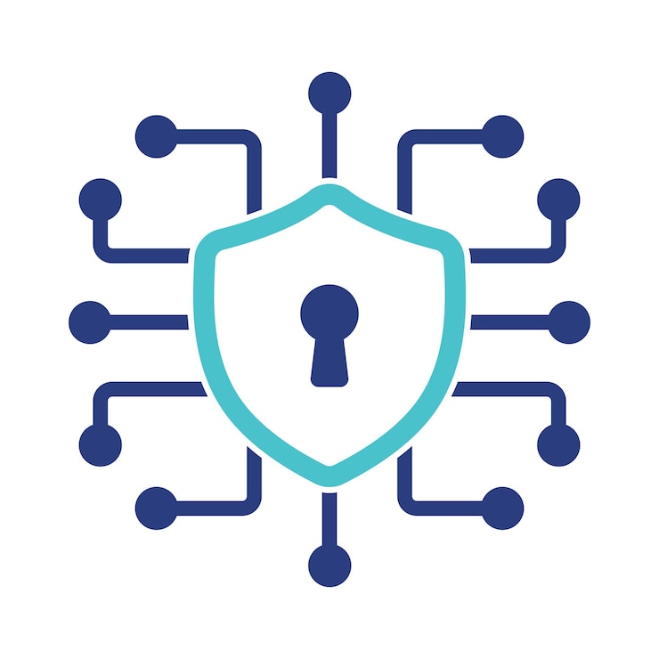 Free Vector cyber security shield light blue